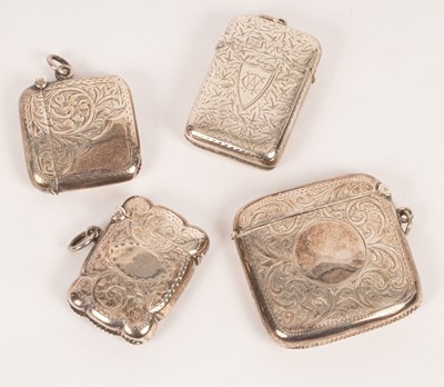 Lot 38 - Four silver vesta cases, late 19th/early 20th...