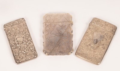 Lot 39 - Three silver card cases, early 20th Century,...