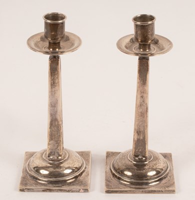 Lot 42 - A pair of Edwardian silver mounted...