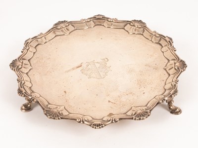 Lot 53 - A George III silver salver, EC, London 1763,...