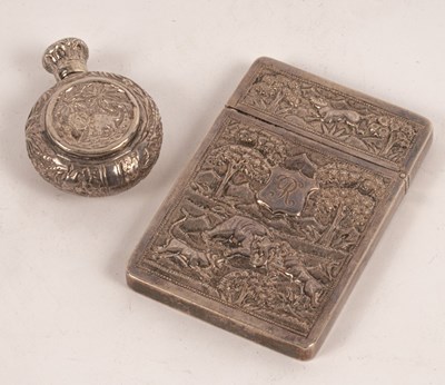 Lot 66 - An Indian silver card case, late 19th Century,...