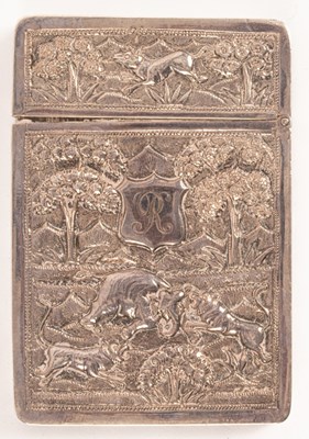 Lot 66 - An Indian silver card case, late 19th Century,...