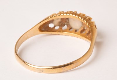 Lot 89 - An Edwardian opal and diamond ring, HWLd,...