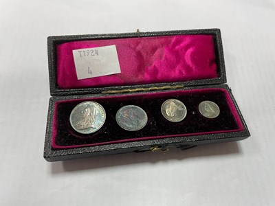 Lot 108 - A set of Victorian Maundy money in a fitted...