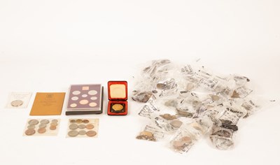 Lot 109 - Assorted coins to include pennies and foreign...