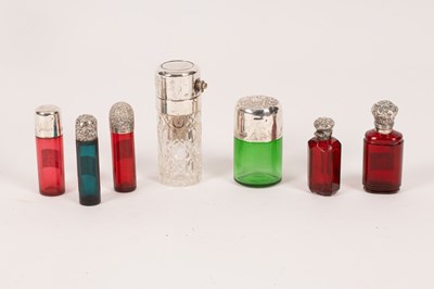 Lot 119 - Various cylindrical clear and coloured glass...