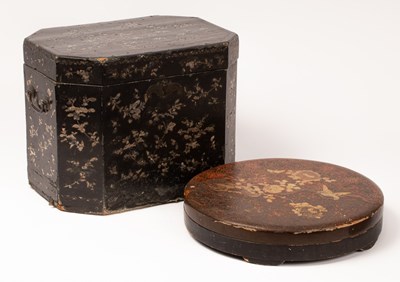 Lot 175 - A 19th Century Chinese black lacquer box of...