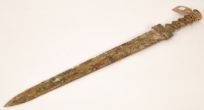 Lot 187 - A bronze sword, possibly Chinese, with a...