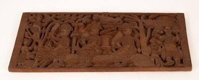 Lot 195 - An African carved wooden panel, perhaps...