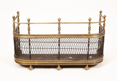 Lot 206 - A 19th Century wirework deep section fire kerb,...