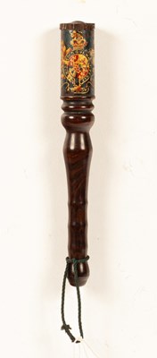 Lot 233 - A William IV turned rosewood and polychrome...