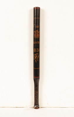 Lot 237 - A William IV painted wood truncheon, forest...