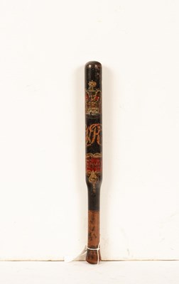 Lot 239 - A Victorian turned wood and painted truncheon,...