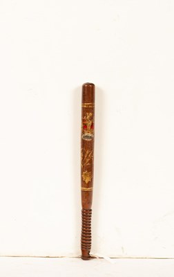 Lot 241 - A Victorian turned wood and painted truncheon,...