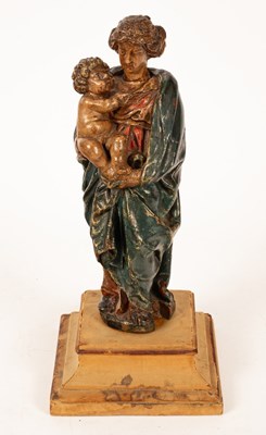 Lot 272 - A polychrome painted figure of the Madonna and...