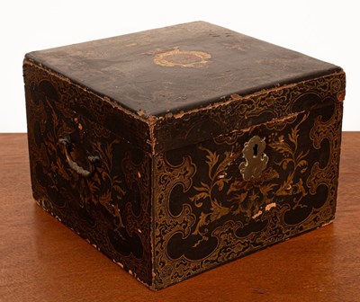 Lot 273 - An 18th Century black and gold lacquer teapoy,...