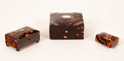 Lot 285 - Three tortoiseshell boxes, 19th Century, one...