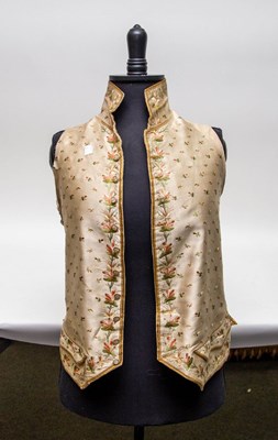 Lot 291 - A late 18th Century fine cream silk satin...