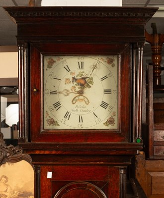 Lot 302 - A 19th Century oak longcase clock, the square...