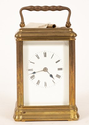 Lot 311 - A gilt brass carriage clock, fitted an...