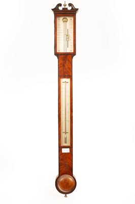 Lot 312 - A George III mahogany and string inlaid stick...