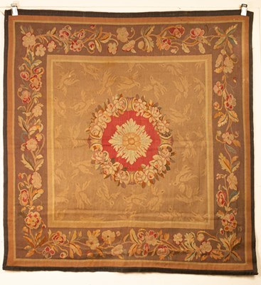 Lot 339 - An Aubusson style Tapestry, the soft brown...