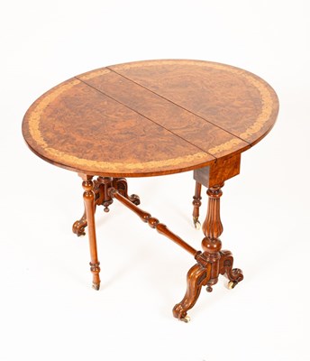 Lot 421 - A Victorian burr walnut Sutherland table, with...