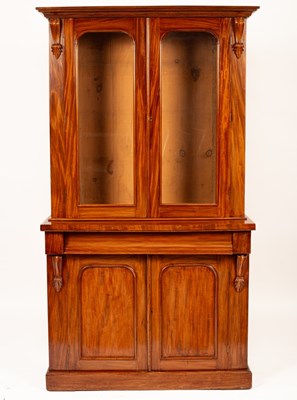 Lot 424 - A Victorian mahogany glazed bookcase, the...