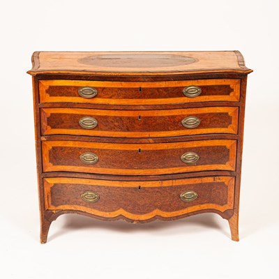 Lot 429 - A George III satinwood and burr yew serpentine...