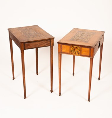 Lot 444 - A George III mahogany and marquetry side table,...