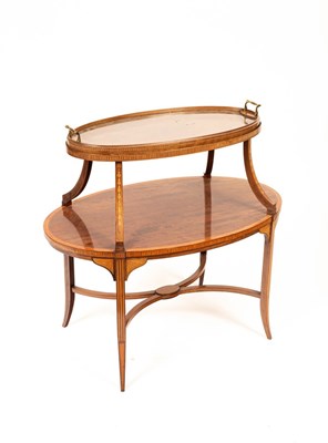 Lot 448 - An Edwardian mahogany two-tier tray table,...