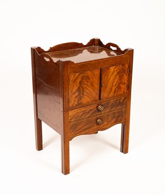 Lot 480 - A George III mahogany tray top commode, the...