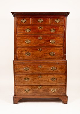 Lot 483 - A George III mahogany tallboy, 114cm wide,...