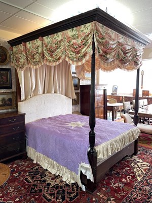 Lot 484 - A George III style tester bed, with reeded...