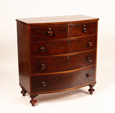 Lot 500 - A 19th Century mahogany bowfront chest of...