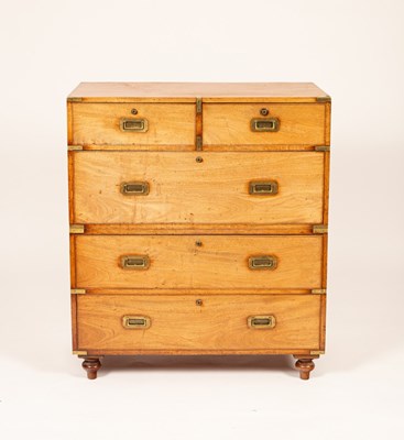 Lot 508 - A George IV mahogany and brass bound military...