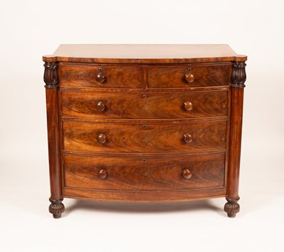 Lot 513 - An early Victorian mahogany bowfront chest of...