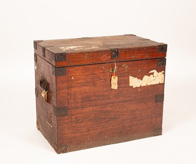 Lot 515 - An oak and metal bound silver chest, with...