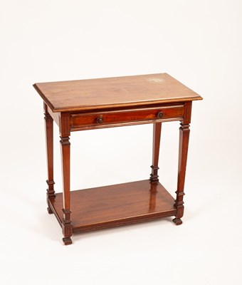 Lot 525 - A late Victorian walnut two-tier side table,...