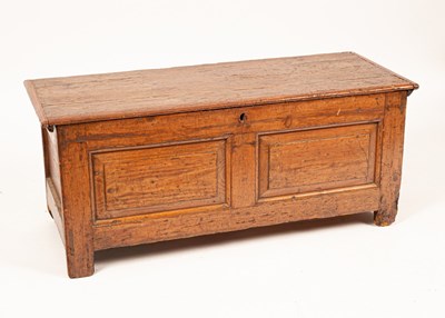 Lot 532 - A 19th Century rustic pine coffer, with twin...