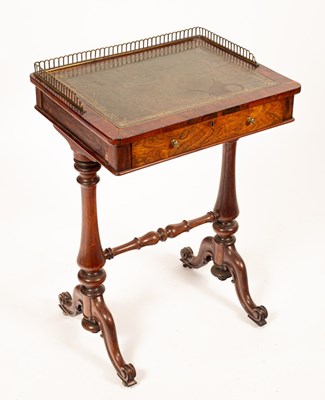 Lot 550 - A Victorian rosewood lady's writing table, the...