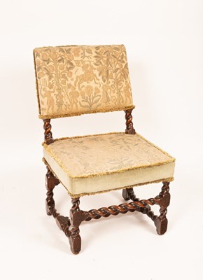 Lot 561 - A Charles II walnut side chair, with padded...