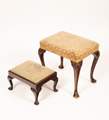 Lot 564 - A Queen Anne style stool, the cabriole legs...