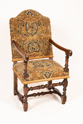 Lot 566 - A Flemish walnut armchair, circa 1690, with a...