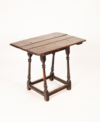 Lot 576 - A 17th Century and later side table, the base...