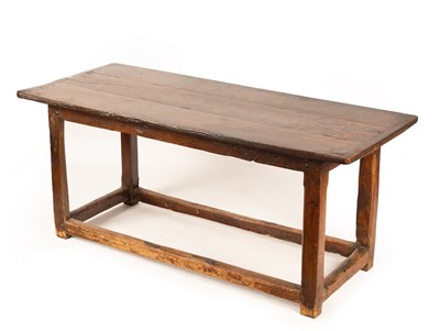 Lot 579 - A 17th Century and later oak refectory table,...