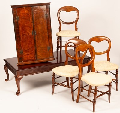 Lot 596 - A set of four Victorian mahogany hooped back...