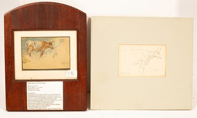 Lot 611 - James Ward RA (1769-1859)/Sketch of a Cow/oil...