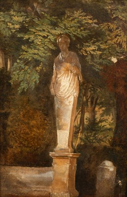 Lot 620 - French School, 19th Century/Statue in Forest...