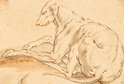 Lot 715 - Gerard Ter Borch II (1617-1681)/Dog Lying...